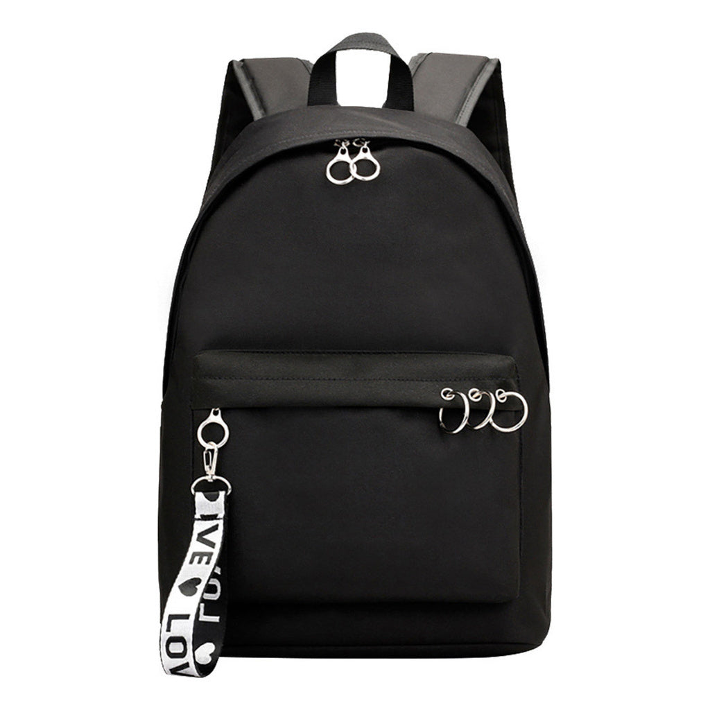 Fashionable Printed Teenage Student Backpack, Female Woven Strap Casual Backpack