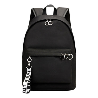 Fashionable Printed Teenage Student Backpack, Female Woven Strap Casual Backpack