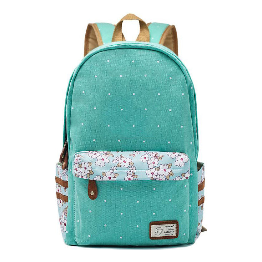 Printed Teenage Girl Student Backpack Casual Canvas Backpack