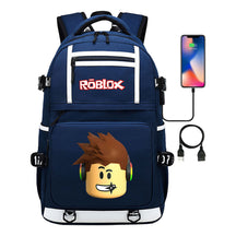 Roblox Game Printed Usb Youth Student Backpack For Men And Women's Leisure Travel Backpack