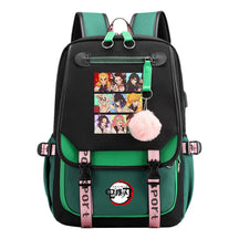 Cartoon Fashion Usb Youth Student Backpack Boy's And Girl's Leisure Ribbon Flip Backpack