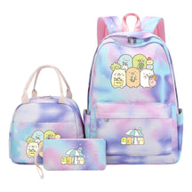 Game Corner Biology Youth School Bag Lunch Bag Three Piece Set Backpack Set