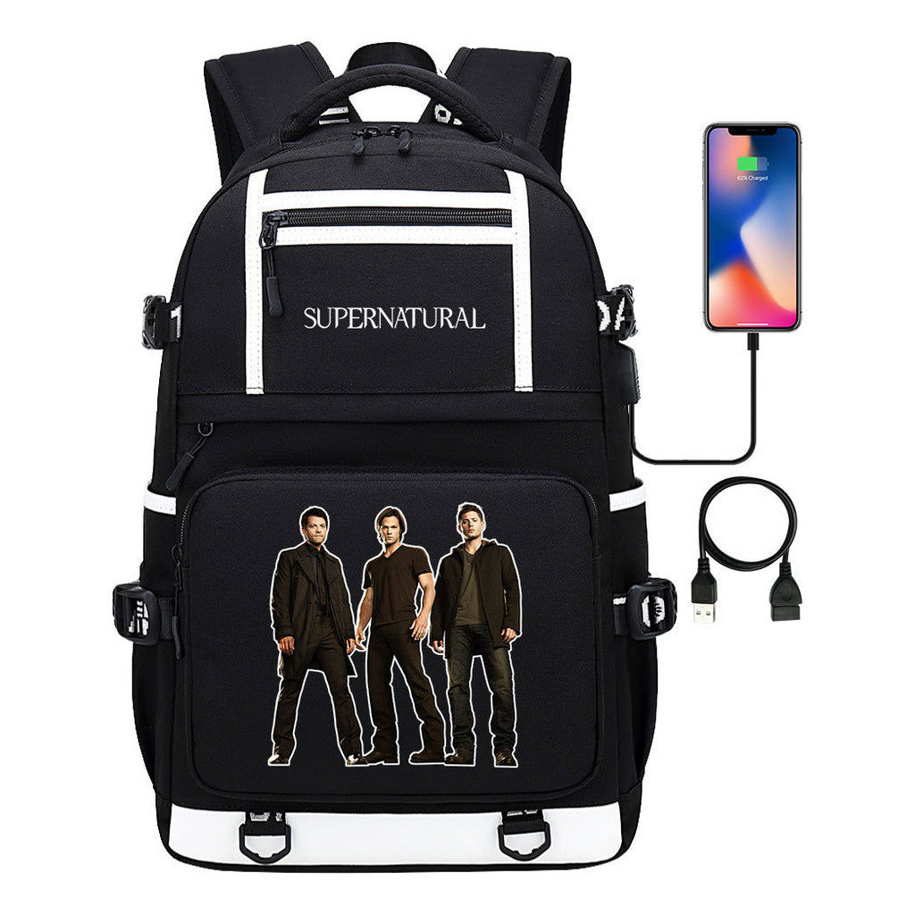Evil Power Usb Youth Student School Bag Men's And Women's Backpack Leisure Travel Backpack