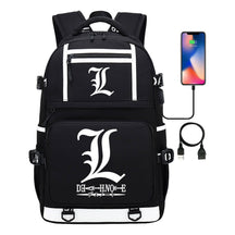 Cartoon Comics Death Note Printed Usb Youth Student Backpack Men's And Women's Leisure Travel Backpack