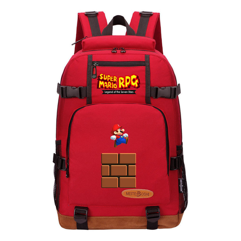 Super Mario Printed Youth Backpack For Leisure Travel Backpack