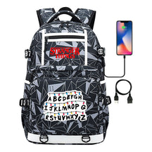 Strange Story Printed Usb Youth Student Backpack For Men And Women's Leisure Travel Backpack