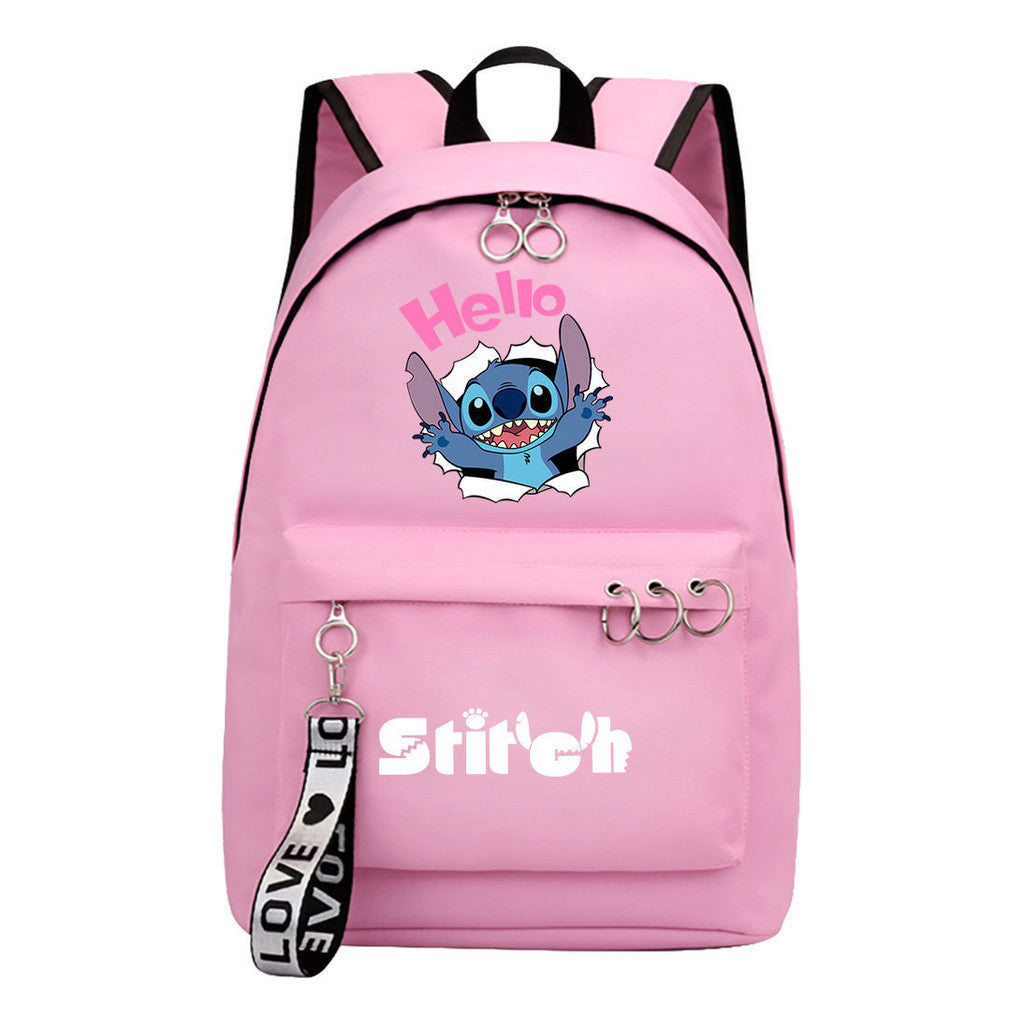 Anime Star Baby Stitch Youth Student School Bag Men's And Women's Backpack Lightweight Casual Backpack