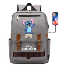 Anime Star Baby Stitch Printed Youth Student School Bag Casual Magnetic Buckle Backpack