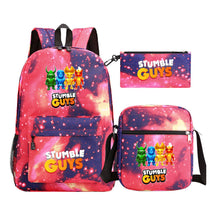 Printed Youth Student School Bag Three Piece Set Men's And Women's Shoulder Set Backpack