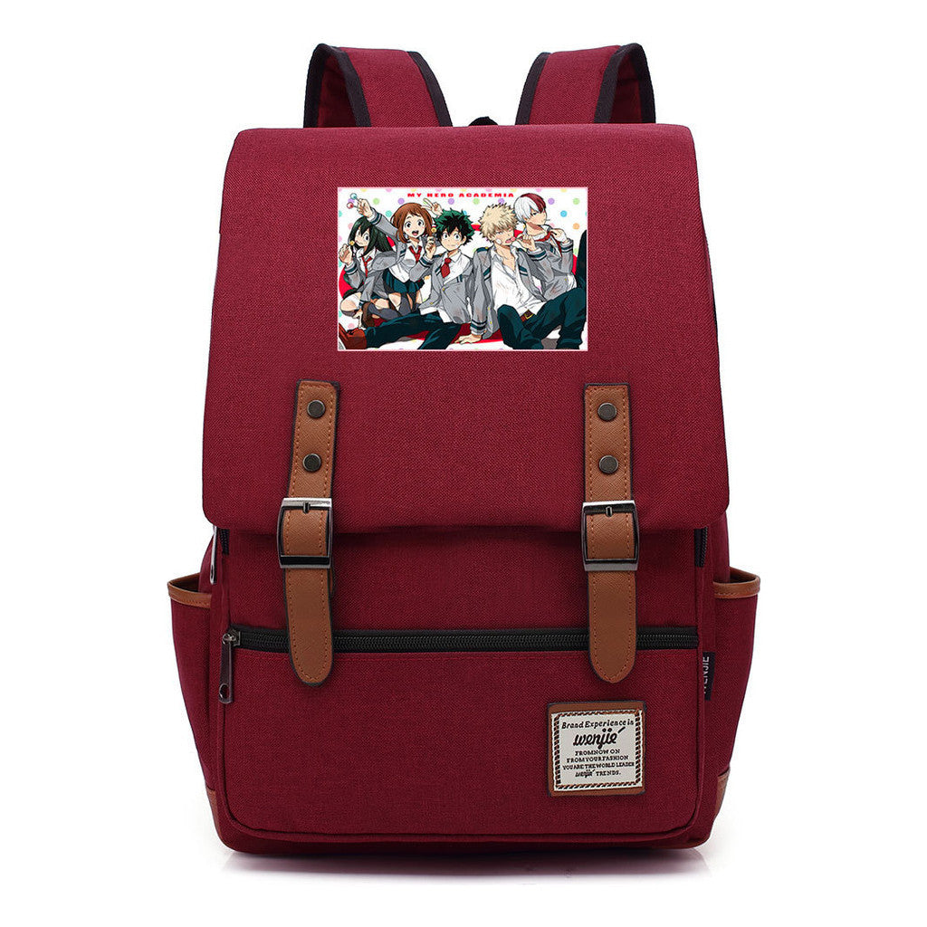 Printed Youth Backpack For Men And Women With Casual Belt Buckle Classic Backpack