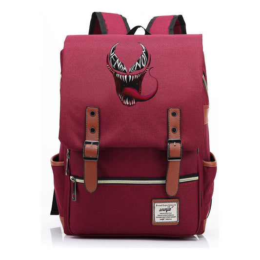Printed Youth Student School Bag Casual Belt Buckle Classic Backpack