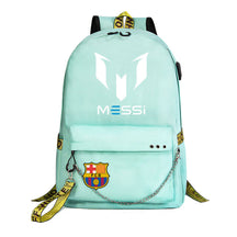 Sports Football Star Printed Usb Student Backpack For Leisure Travel Backpack
