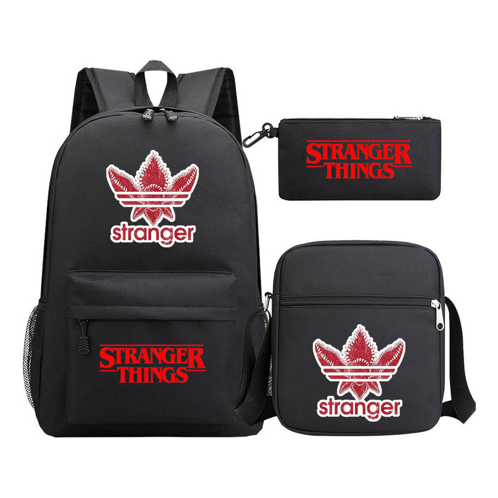 Strange Story Starry Sky Printed Youth Student Backpack 3-piece Set For Men And Women, Backpack Set