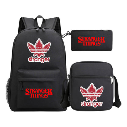 Strange Story Starry Sky Printed Youth Student Backpack 3-piece Set For Men And Women, Backpack Set