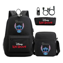 Interstellar Baby Stitch Usb Password Lock Youth Student Backpack 3-piece Set For Men And Women Backpacks
