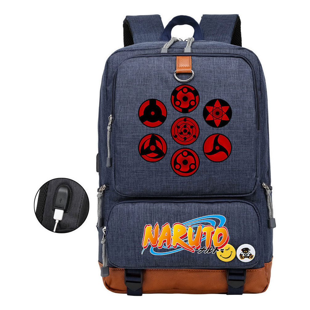Naruto Printed Usb Student Backpack For Men And Women's Leisure Travel Backpack