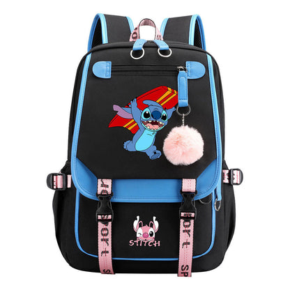 Usb Student Backpack Men's And Women's Casual Woven Strap Flip Backpack