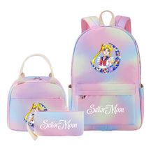 Beautiful Girl Warrior Teenage Student Girl Backpack Lunch Bag Three Piece Set Backpack Cover