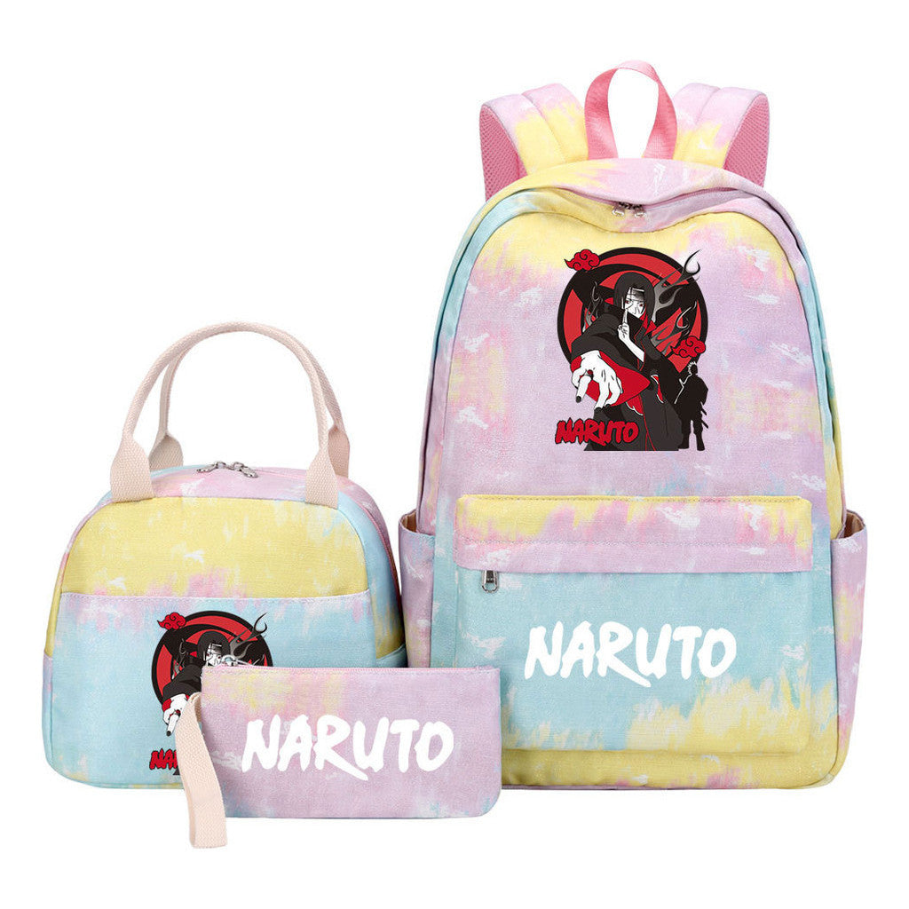 Naruto Student Girl Backpack Lunch Bag Three Piece Set Backpack Set