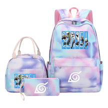 Naruto Youth Student School Bag Lunch Bag Three Piece Set Backpack Set