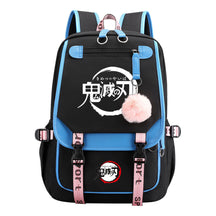 Japanese Cartoon Fashion Usb Youth Student Backpack With Casual Woven Strap Flip Back Backpack
