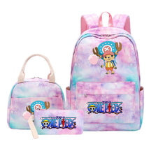Cartoon Manga Pirate Wang Qing Student Girls School Bag Lunch Bag Three Piece Set Backpack Set
