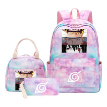 Naruto Youth Student School Bag Lunch Bag Three Piece Set Backpack Set