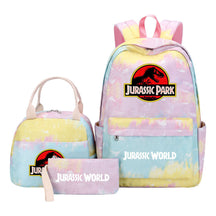 Jurassic Park Dinosaur Youth Student Girls School Bag Lunch Bag Three Piece Set Backpack Set
