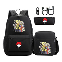 Naruto Usb Password Lock Year Student School Bag Three Piece Set Backpack Set