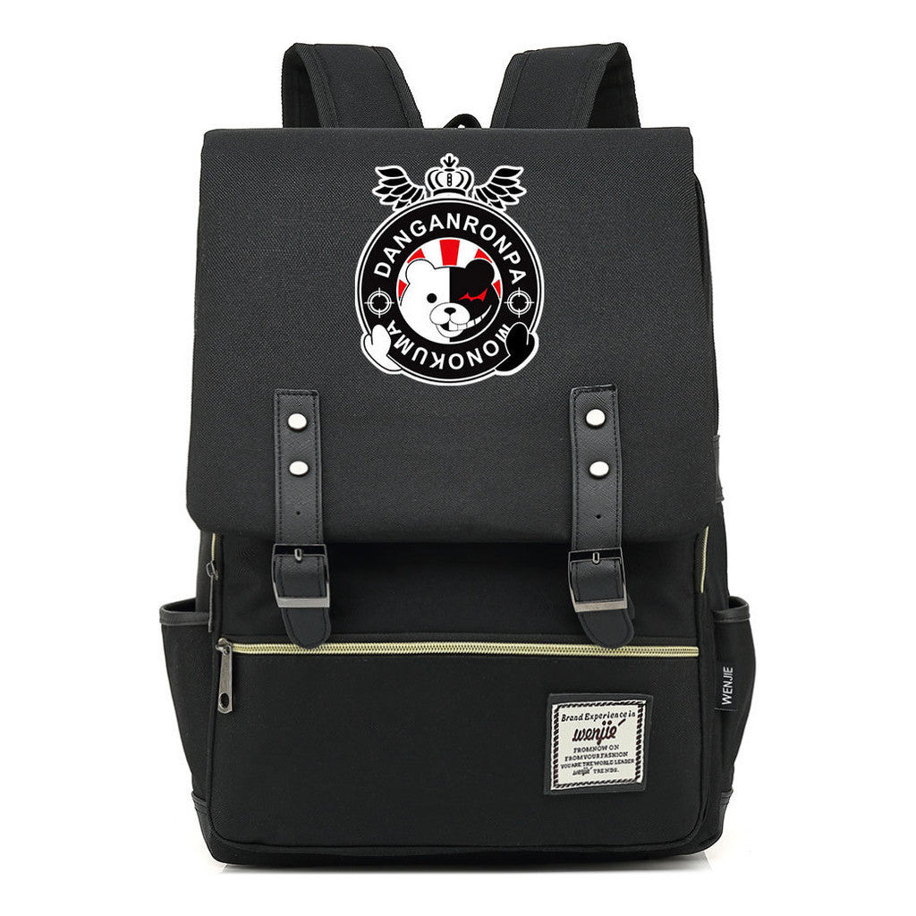 Printed Teenage Student Backpack For Men And Women With Casual Belt Buckle Classic Backpack