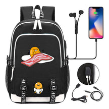 Comic Lazy Egg Youth Student Backpack Usb Men's And Women's Leisure Backpack