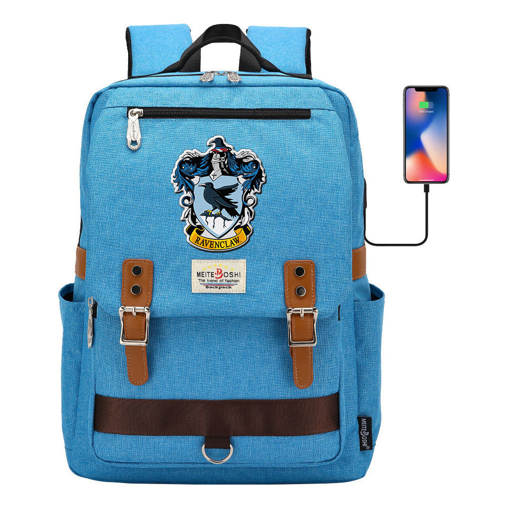 Usb Magnetic Buckle Student Backpack For Men And Women, Youth Leisure Backpack
