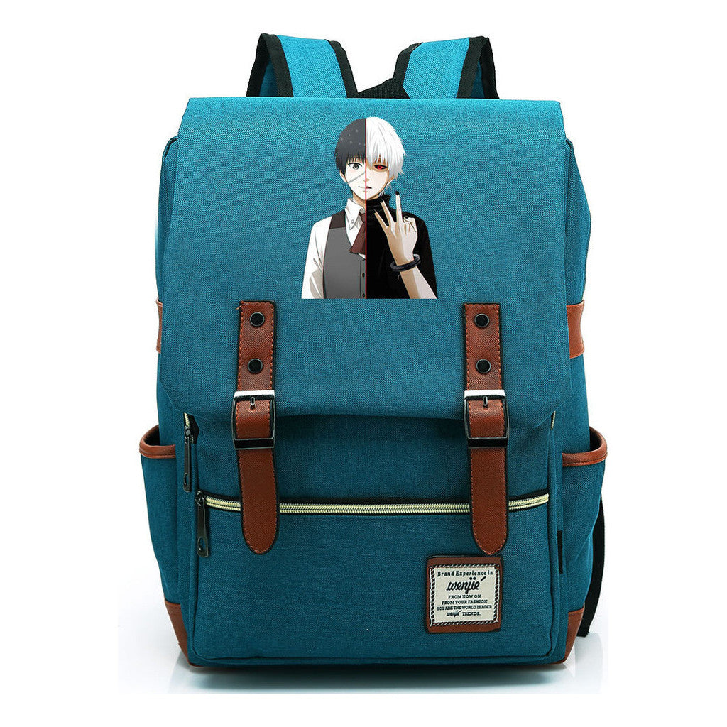 Tokyo Ghoul Student School Bag Men's And Women's Leisure Belt Buckle Backpack