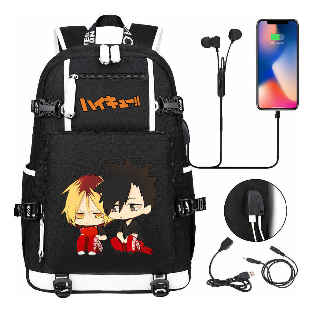 Volleyball Youth Usb Large Capacity Youth Student School Bag Men's And Women's Leisure Travel Backpack