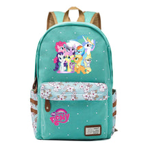 Pony Unicorn Youth Student School Bag Fragmented Canvas Girl Backpack