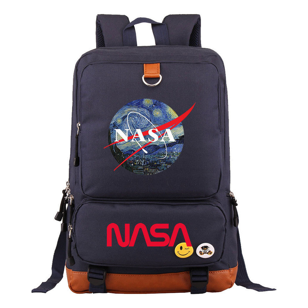 Nasa Fashion Printed Youth Student School Bag Large Capacity Travel Bag Men's And Women's Backpack