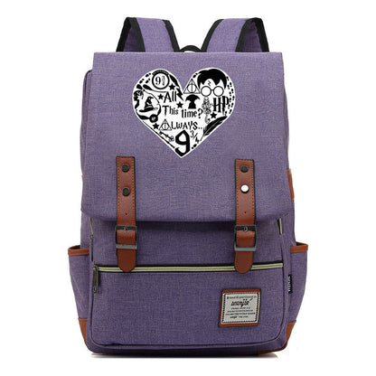 School Of Witchcraft And Wizardry Printed Youth Student School Bag Casual Belt Buckle Classic Backpack