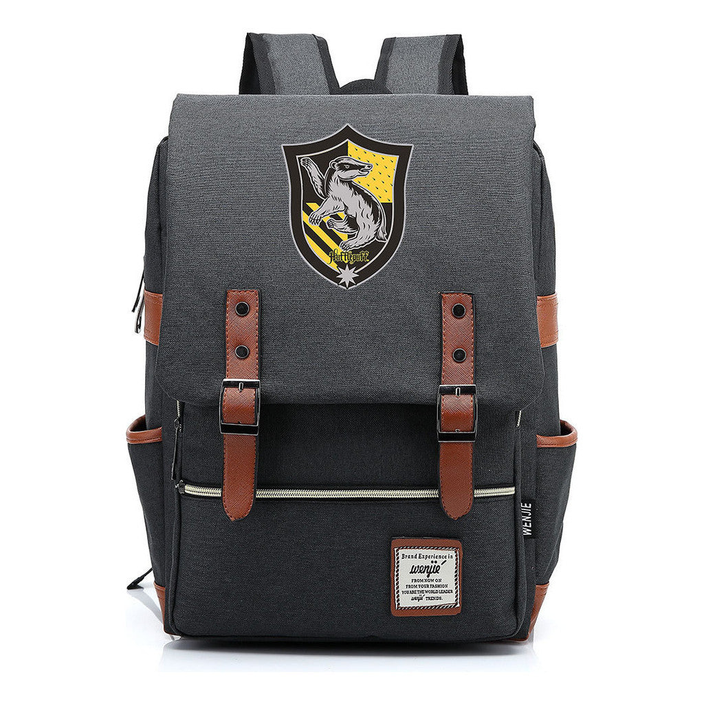 School Of Witchcraft And Wizardry Printed Youth Student School Bag Casual Belt Buckle Classic Backpack