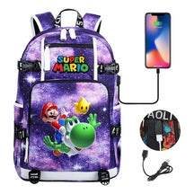 Super Mario Printed Teenage Student Backpack With Large Capacity Leisure Travel Backpack