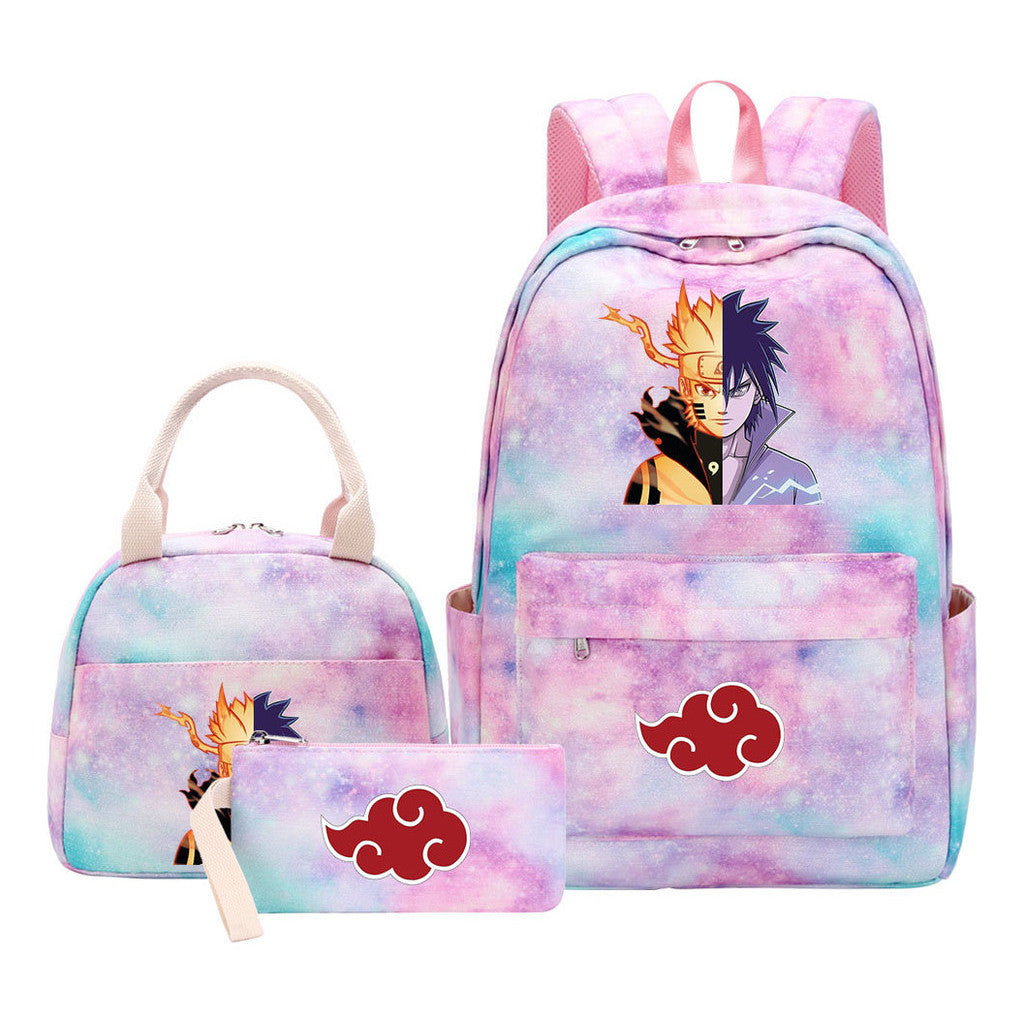 Naruto Teenage Girls School Bag Lunch Bag Three Piece Backpack Set