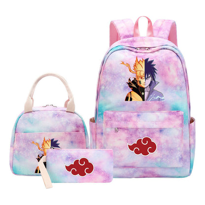 Naruto Teenage Girls School Bag Lunch Bag Three Piece Backpack Set