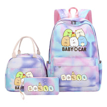 Game Corner Biology Youth Student Girls School Bag Lunch Bag Three Piece Set Backpack Set