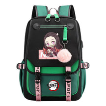 Cartoon Fashion Usb Youth Student Backpack Boy's And Girl's Leisure Ribbon Flip Backpack