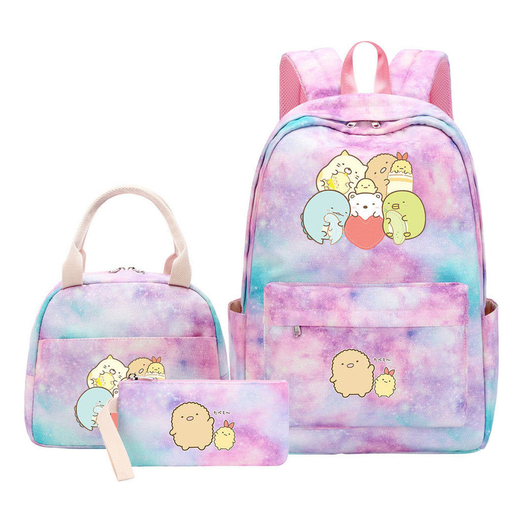 Corner Biology Student School Bag Lunch Bag Three Piece Set Backpack Set
