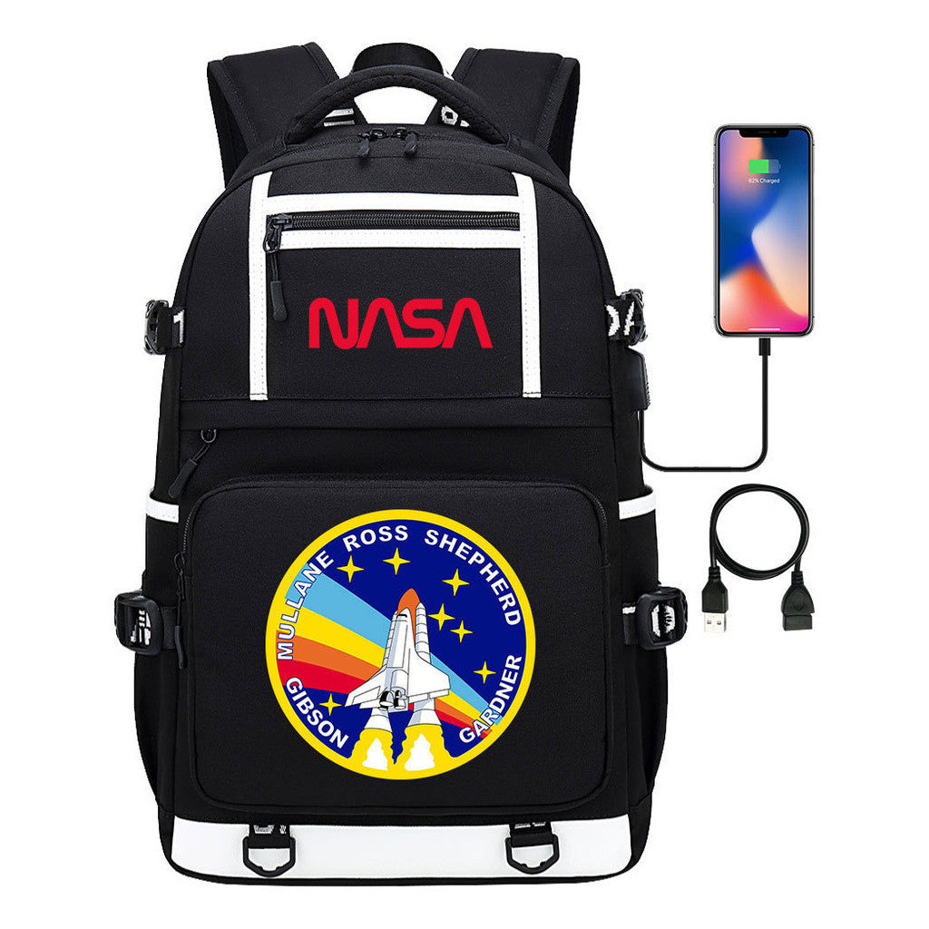Printed Usb Youth School Bag Backpack Leisure Travel Backpack