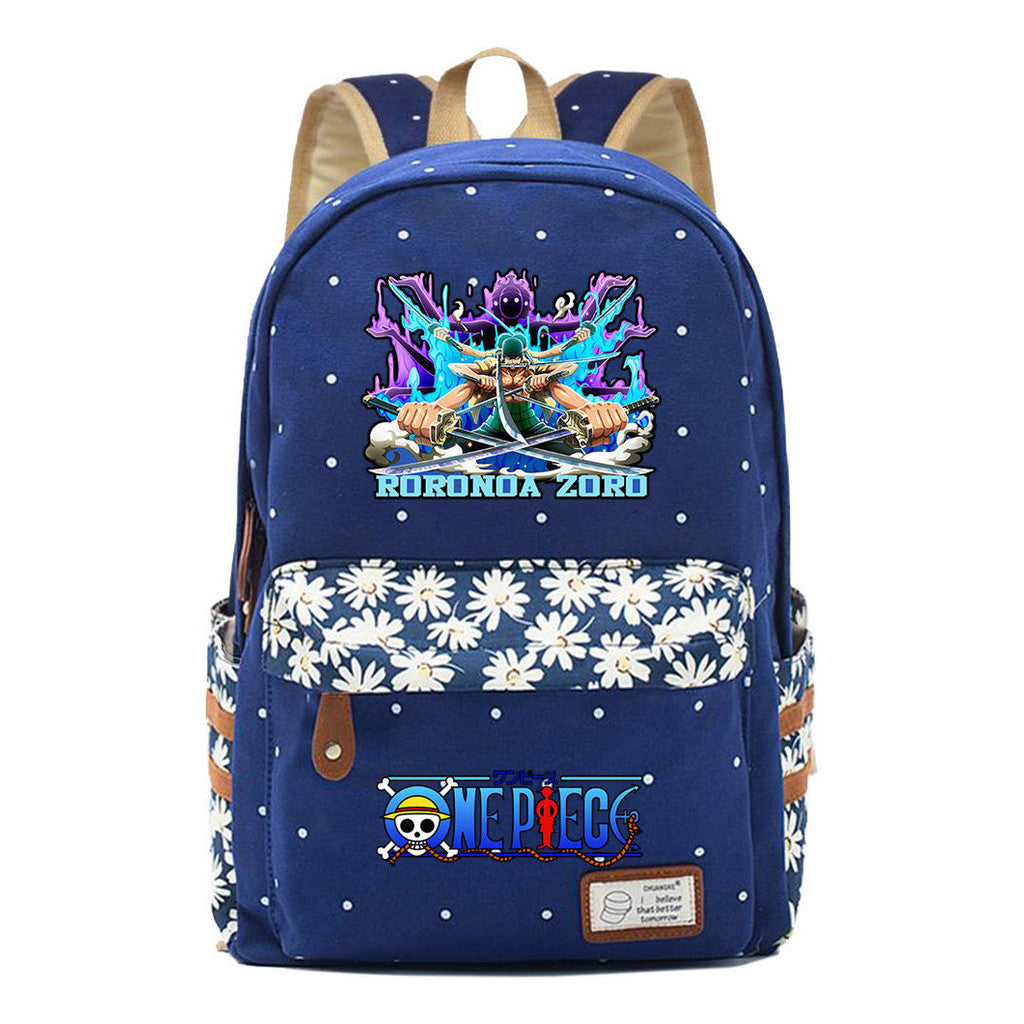 Anime Pirate Wang Lufei Printed Student School Bag Fragmented Flower Leisure Backpack