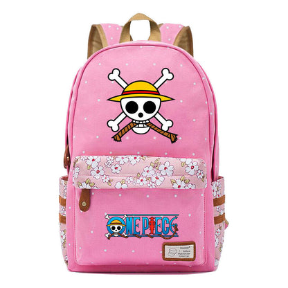 Anime Pirate King Lufei Printed Student School Bag Fragmented Flower Leisure Backpack
