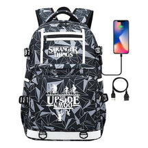 Strange Story Printed Usb Youth Student Backpack For Men And Women's Leisure Travel Backpack