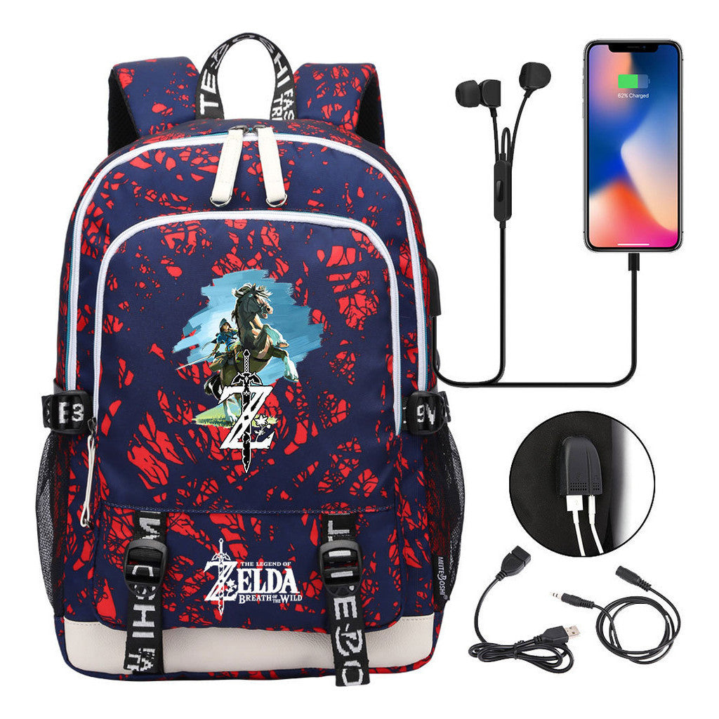 Usb Youth Student Backpack For Men And Women's Leisure Sports Backpack