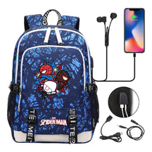 Superhero Printed Youth Primary And Secondary School Backpack Usb Men's And Women's Leisure Backpack